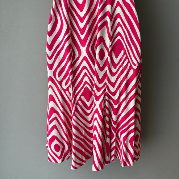 Diane von Furstenberg sz 2 pink white 100% silk midi wrap dress - Picture 9 of 10